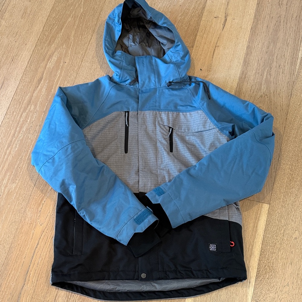 686 Men's Blue, Gray & Black Hooded Snow Board/Ski Jacket